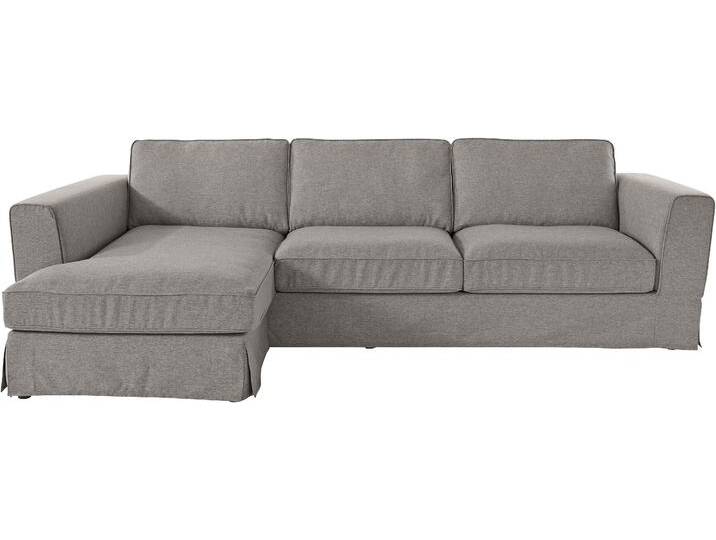 Ecksofa TIMBERS Vintage L-Form , grau, B:284cm H:83cm T:165cm, 100%PES, Sofas, Ecksofa, 3-Sitzer Polsterecke im Landhausstil, mit abnehmbarer Husse von BAUR
