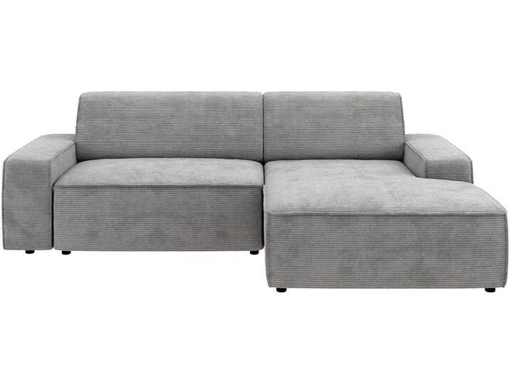 Ecksofa TRENDMANUFAKTUR Graz, wahlweise mit Sitzvorschub und Bettkasten, L-Form, Breite 246 cm , blau (betongrau), B:246cm H:73cm T:162cm, 92% Polyester, 8% Polyamid, Sofas, in Cord-, haustierfreundlichem LEO Struktur- oder LUMOS-3D-Bezug von BAUR