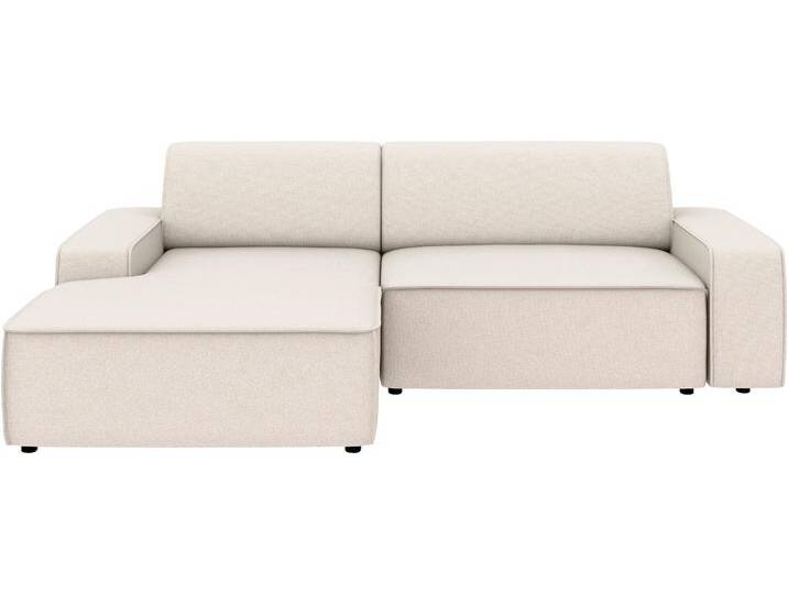 Ecksofa TRENDMANUFAKTUR Graz, wahlweise mit Sitzvorschub und Bettkasten, L-Form, Breite 246 cm , grau (sandgrau), B:246cm H:73cm T:162cm, 100% Polyester, Sofas, in Cord-, haustierfreundlichem LEO Struktur- oder LUMOS-3D-Bezug von BAUR