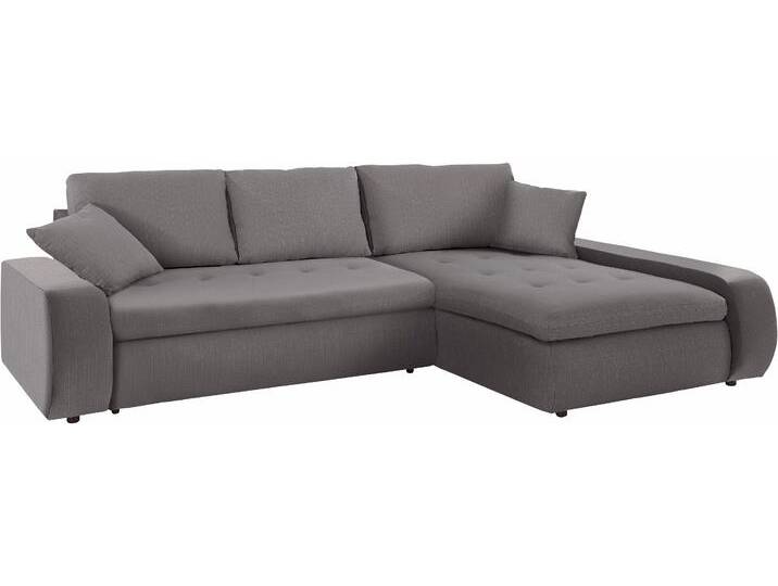 Ecksofa TRENDMANUFAKTUR Indie II, tolle Detailverarbeitung, bequem und komfortabel im Sitz , grau, B:269cm H:86cm T:169cm, Struktur fein (100% Polyester), Luxus-Microfaser (100% Polyester), Struktur (100% Polyester), Sofas, XL und XXL, wahlweise mit Bettfunktion, L-Form von BAUR