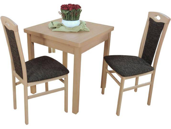 Essgruppe 3tlg. Tischgruppe , braun (schoko, schoko, buche, nachbildung), B:45cm H:95cm T:48cm, FSC-zertifiziertes teilmassives Holz, HOFMANN LIVING AND MORE, Sitzmöbel-Sets, Stühle montiert von BAUR
