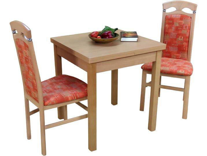 Essgruppe 3tlg. Tischgruppe , bunt (buche, nachbildung, bunt, buche, nachbildung), B:44cm H:94cm T:46cm, FSC-zertifizierter Holzwerkstoff, FSC-zertifiziertes Massivholz, HOFMANN LIVING AND MORE, Sitzmöbel-Sets, Stühle montiert von BAUR
