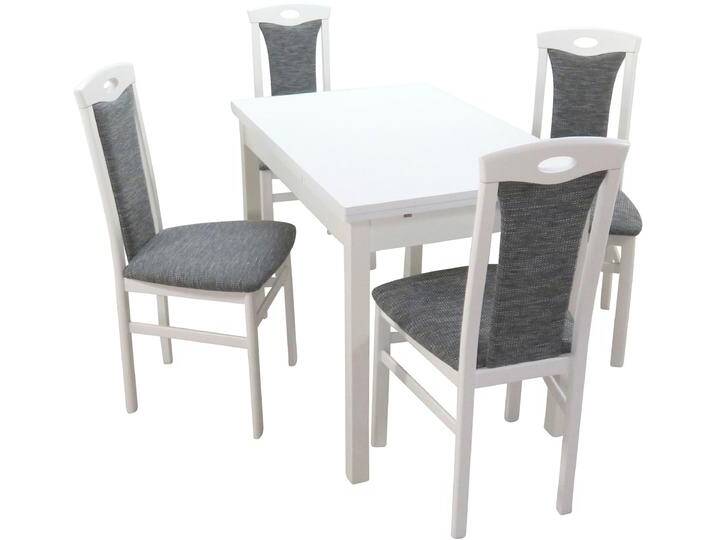 Essgruppe 5tlg. Tischgruppe , grau (grau, grau, weiß), B:45cm H:95cm T:48cm, FSC-zertifiziertes teilmassives Holz, HOFMANN LIVING AND MORE, Sitzmöbel-Sets, Stühle montiert von BAUR