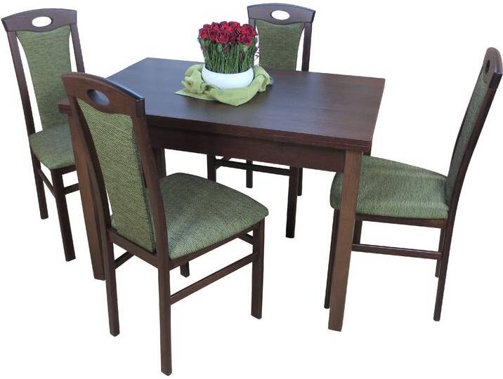 Essgruppe 5tlg. Tischgruppe , grün (oliv, oliv, nussbaum, nachbildung), B:45cm H:95cm T:48cm, FSC-zertifiziertes teilmassives Holz, HOFMANN LIVING AND MORE, Sitzmöbel-Sets, Stühle montiert von BAUR