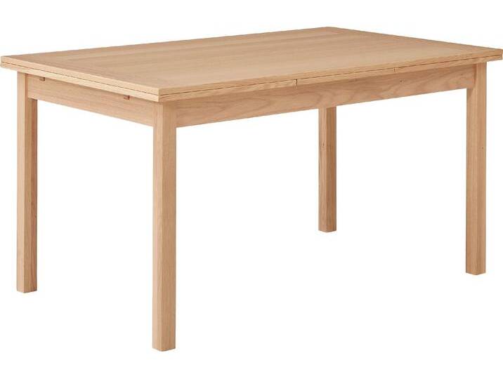 Esstisch HAMMEL FURNITURE Basic Dinex, schnell innenliegende Einlegeplatten ausziehbar , braun (weißpigmentiert eiche), B:140cm H:76cm T:90cm, Tischplatte: Eiche weiß pigmentiertes Furnier und matt lackiert, Gestell: Massivholz, Tische, Furnier / Massivholz, in zwei Breiten, stabiler dänische Design Tisch von BAUR