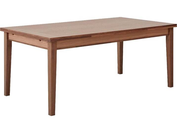 Esstisch HAMMEL FURNITURE Basic Sami, schnell innenliegende Einlegeplatten ausziehbar , braun (walnuss), B:180cm H:76cm T:100cm, Tischplatte: Furnier gebeizt und lackiert;Gestell: Massivholz, Tische, 180(280)x100 cm, Furnier / Massivholz, stabiler dänische Design Tisch von BAUR