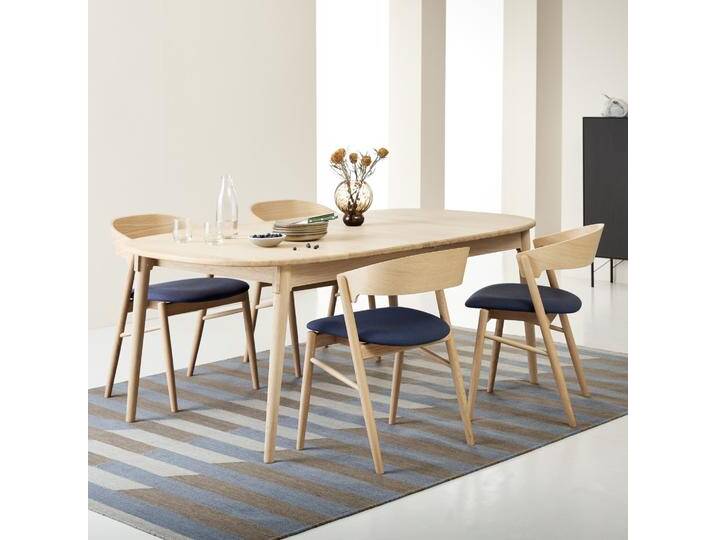 Esstisch HAMMEL FURNITURE Findahl by Hammel Miro Designtisch , beige (eiche natur geseift), B:184cm H:72cm T:106cm, Tische, 184x106 cm, aus massivem Eichenholz, mit Verlängerungsfunktion von BAUR