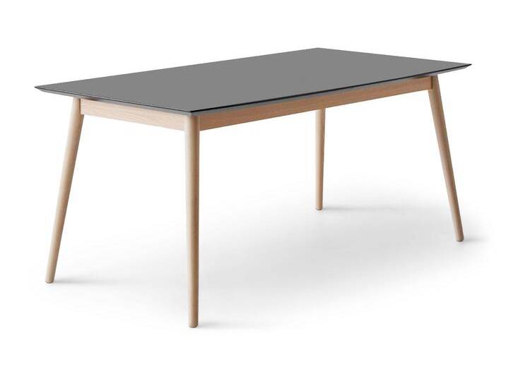 Esstisch HAMMEL FURNITURE Meza Designtisch mit Auszugsfunktion und 2 Einlegeplatten , grau (graphit, naturfarben), B:165cm H:73,5cm T:90cm, Tischplatte: Graphit nanobehandeltes Fenix-Laminat (schwarzer Rand), Gestell: Weiß pigmentiertes Eiche, Mit nanobehandeltem Laminat, einer matten, seidigen Oberfläche, die Fingerabdrücke abweist und langlebig und hygienisch ist, Mit nanobehandeltem Laminat, einer matten, seidigen Oberfläche, die Fingerabdrücke abweist und langlebig und hygienisch ist, Tische, bootsförmige Tischplatte MDF, Eiche Massivholzgestell von BAUR