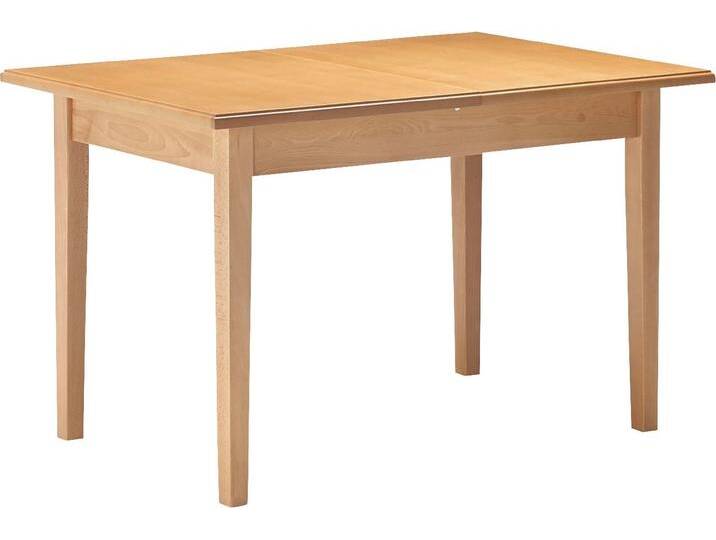 Esstisch MASSIVLINE & MORE Bodensee , braun (holzwerkstoff buche massiv lackiert, holzwerkstoff buche massiv lackiert, holzwerkstoff buche massiv lackiert), B:140,180cm H:75cm T:75cm, Holzwerkstoff Buche massiv lackiert, Tische, mit Einlegeplatte von BAUR