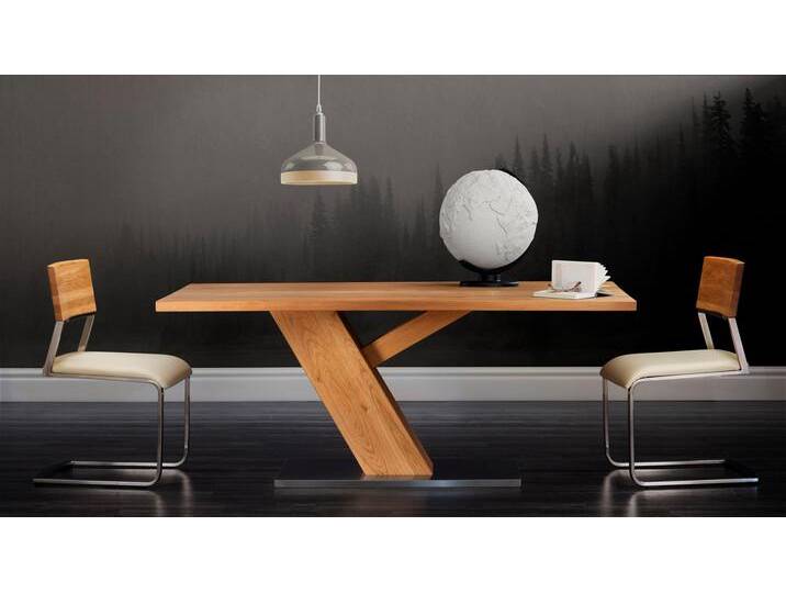 Esstisch PLACES OF STYLE Ranger , braun (eiche), B:180cm, Tische, Esstisch Holz-Esstische Küchentisch Rechteckiger Esstisch, aus massiver Wildeiche und Edelstahl von BAUR