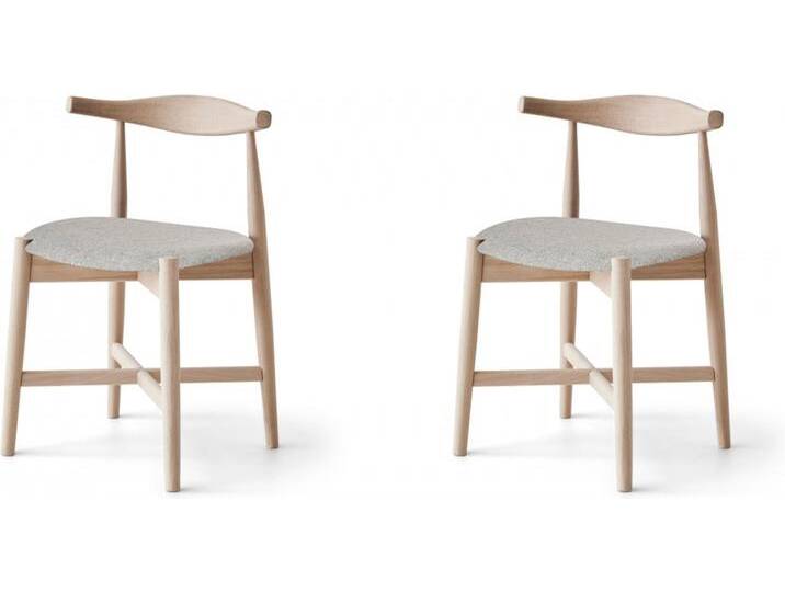 Esszimmerstuhl HAMMEL FURNITURE Findahl by Hammel Dora , beige (natur, eiche, weißpigmentiert lack), B:55cm H:76cm T:47cm, Sitzmaterial: Gepolstert. Stoff: Step Melange 61104, Abdeckung: 100% Trevira CS. Haltbarkeit: 100.000 auf der Martindale Skala, Stühle, Massivholz, gepolsterte Sitzfläche, versch. Farbvarianten von BAUR