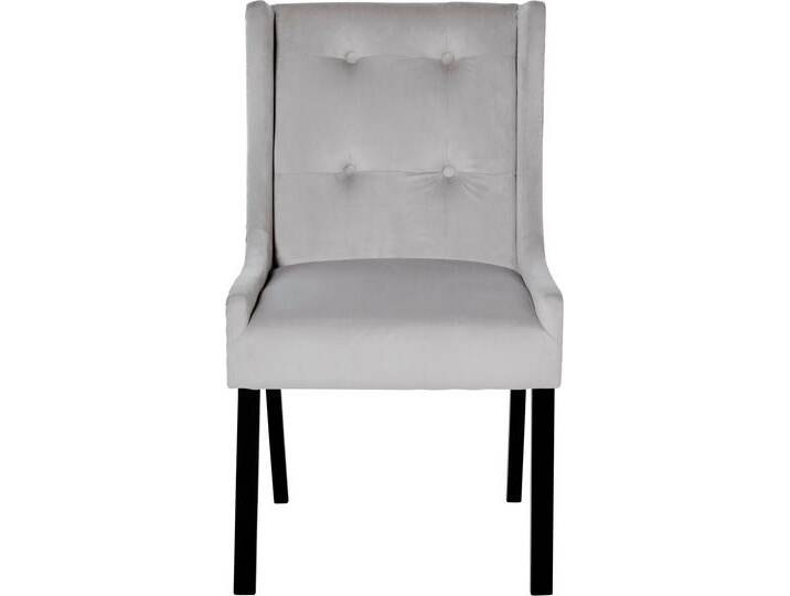 Esszimmerstuhl JAHNKE SAVIK NORFOLK , silber (silbergrau, schwarz), B:57cm H:99cm T:64cm, Polyester, Stühle, Nieten-Optik mit edler Absteppung, Griff an Rückenlehne von BAUR