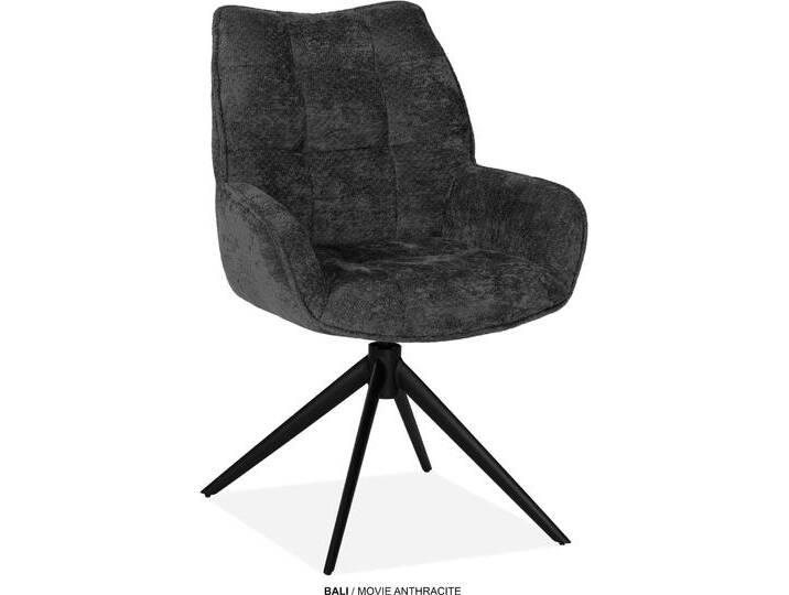 Esszimmerstuhl OMG DESIGN Bali , anthrazit, schwarz, B:61cm H:91cm T:64cm, Polyester, Stühle, Drehstuhl mit auto-return, Armlehnenstuhl Esszimmerstuhl OMG DESIGN Bali , anthrazit, schwarz, B:61cm H:91cm T:64cm, Polyester, Stühle, Drehstuhl mit auto-return, Armlehnenstuhl von BAUR