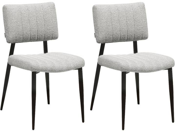 Esszimmerstuhl OMG DESIGN Dirk , lila (pearl, schwarz), B:46cm H:85cm T:62cm, Stühle, moderner Boucle Bezug, bequem gepolstert von BAUR