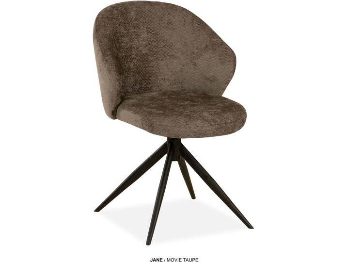 Esszimmerstuhl OMG DESIGN Jane , taupe, schwarz, B:59,5cm H:85cm T:67cm, Polyester, Stühle, Drehstuhl mit auto-return, Schalenstuhl Esszimmerstuhl OMG DESIGN Jane , taupe, schwarz, B:59,5cm H:85cm T:67cm, Polyester, Stühle, Drehstuhl mit auto-return, Schalenstuhl von BAUR