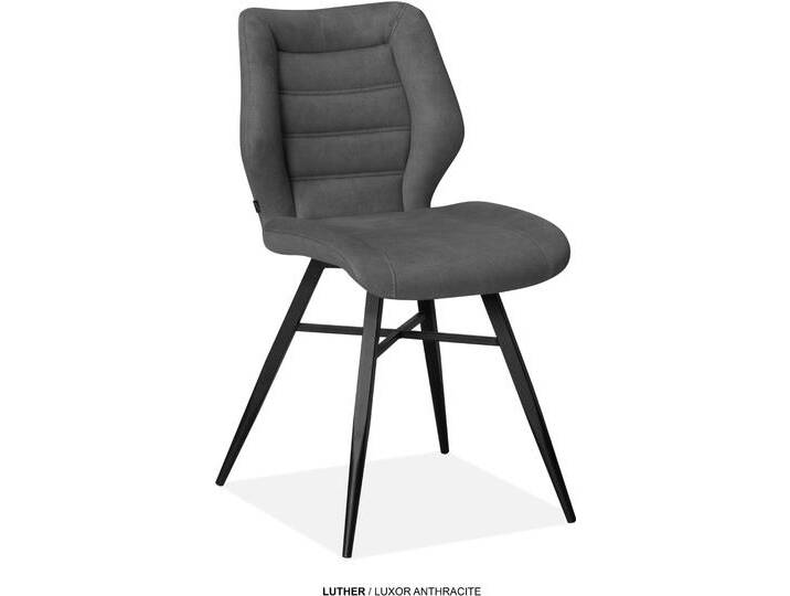Esszimmerstuhl OMG DESIGN Luther , anthrazit, schwarz, B:47cm H:84,5cm T:59,5cm, Polyester, Stühle, Schalenstuhl, bequem gepolstert, Esszimmerstuhl von BAUR