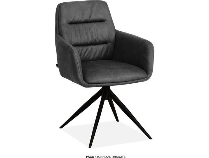 Esszimmerstuhl OMG DESIGN Paco , anthrazit, schwarz, B:57,5cm H:87,5cm T:963,5cm, Polyester, Stühle, Drehstuhl mit auto-return, Armlehnenstuhl Esszimmerstuhl OMG DESIGN Paco , anthrazit, schwarz, B:57,5cm H:87,5cm T:963,5cm, Polyester, Stühle, Drehstuhl mit auto-return, Armlehnenstuhl von BAUR