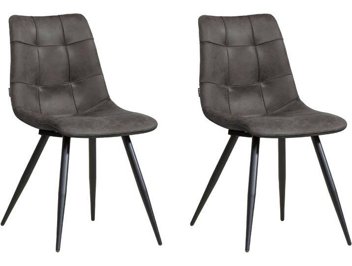 Esszimmerstuhl OMG DESIGN Peak , grau (anthracit, schwarz), B:48cm H:88cm T:65cm, Stühle, moderne Sitzschale in Microfaser Lederoptik von BAUR