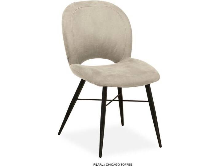 Esszimmerstuhl OMG DESIGN Pearl , toffee, schwarz, B:50cm H:86cm T:62cm, Polyester, Stühle, Esszimmerstuhl, pflegeleichter Bezug von BAUR