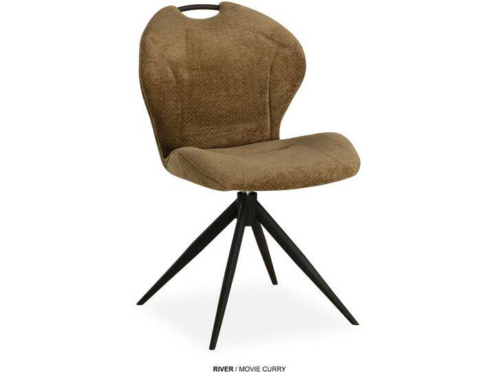 Esszimmerstuhl OMG DESIGN River , curry, schwarz, B:55cm H:86,7cm T:60,5cm, Polyester, Stühle, Drehstuhl mit auto-return, mit Handgriff Esszimmerstuhl OMG DESIGN River , curry, schwarz, B:55cm H:86,7cm T:60,5cm, Polyester, Stühle, Drehstuhl mit auto-return, mit Handgriff von BAUR