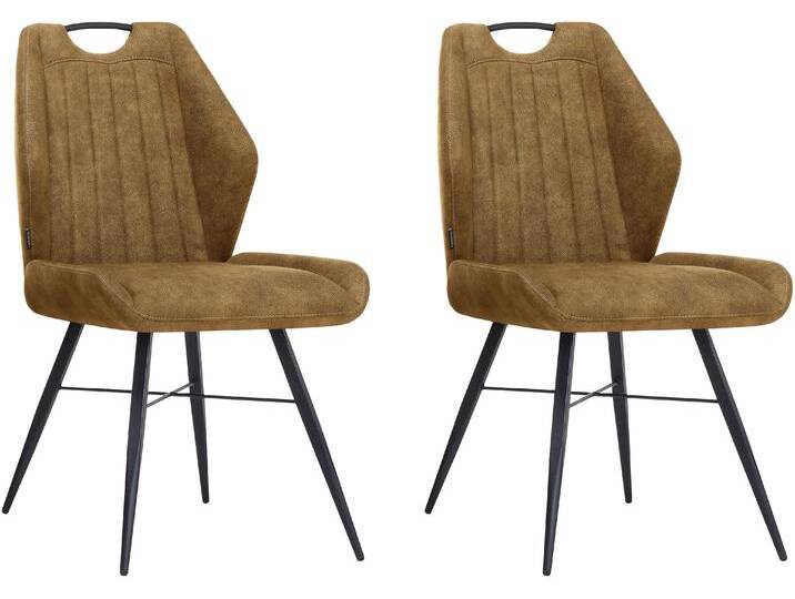 Esszimmerstuhl OMG DESIGN Torro , braun (cognac, schwarz), B:53cm H:90cm T:61cm, Stühle, bequemer Polsterstuhl, pflegeleichter Bezug von BAUR