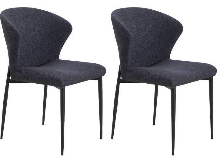 Esszimmerstuhl SALESFEVER Dallas 2er-Set , grau (anthrazit, schwarz), B:63cm H:87cm T:56cm, Polyester, Nylon, Metall, Stühle, mit Metallgestell, B 63, H 87, T 56 cm von BAUR