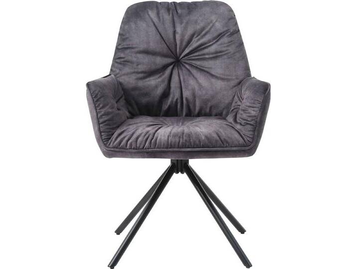 Esszimmerstuhl SALESFEVER Ottawa Armlehnstuhl: Rückzugsort im Esszimmer , grau (anthrazit schwarz, schwarz), B:61cm H:90cm T:59cm, Metall, Polyester, Stühle, 360 Drehbarer Esszimmersessel mit Armlehnen - 1 Stück von BAUR