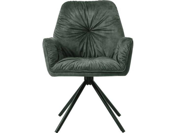 Esszimmerstuhl SALESFEVER Ottawa Armlehnstuhl: Rückzugsort im Esszimmer , schwarz (dunkelgrün scgwarz, schwarz), B:61cm H:90cm T:59cm, Metall, Polyester, Stühle, 360 Drehbarer Esszimmersessel mit Armlehnen - 1 Stück von BAUR