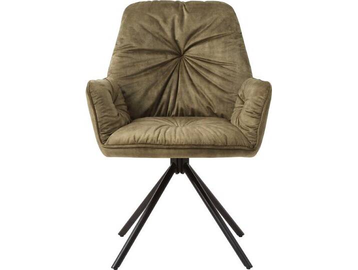 Esszimmerstuhl SALESFEVER Ottawa Armlehnstuhl: Rückzugsort im Esszimmer , schwarz (grün schwarz, schwarz), B:61cm H:90cm T:59cm, Metall, Polyester, Stühle, 360 Drehbarer Esszimmersessel mit Armlehnen - 1 Stück von BAUR