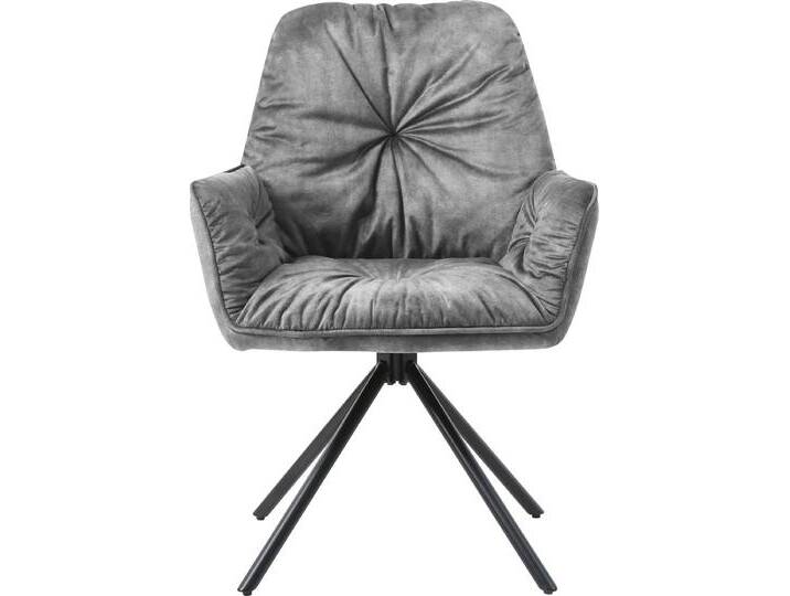 Esszimmerstuhl SALESFEVER Ottawa Armlehnstuhl: Rückzugsort im Esszimmer , schwarz (hellgrau schwarz, schwarz), B:61cm H:90cm T:59cm, Metall, Polyester, Stühle, 360 Drehbarer Esszimmersessel mit Armlehnen - 1 Stück von BAUR