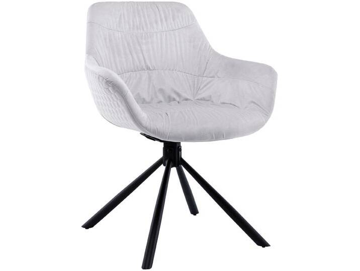 Esszimmerstuhl SALESFEVER Rimini Armlehnstuhl: Sitzkomfort fürs Esszimmer , schwarz (hellgrau schwarz, schwarz), B:64cm H:82cm T:53cm, Metall, Polyester, Stühle, Esszimmersessel, Rückseite mit Wabensteppung,360 Drehfunktion von BAUR