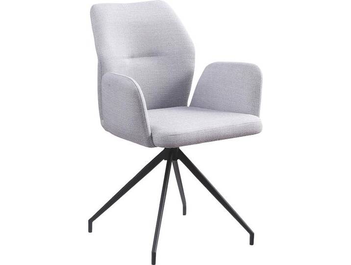Esszimmerstuhl SALESFEVER Taormina Armlehnstuhl , schwarz (hellgrau schwarz, schwarz), B:59cm H:88cm T:58cm, Metall, Polyester, Stühle, Esszimmersessel mit 180 Drehfunktion von BAUR
