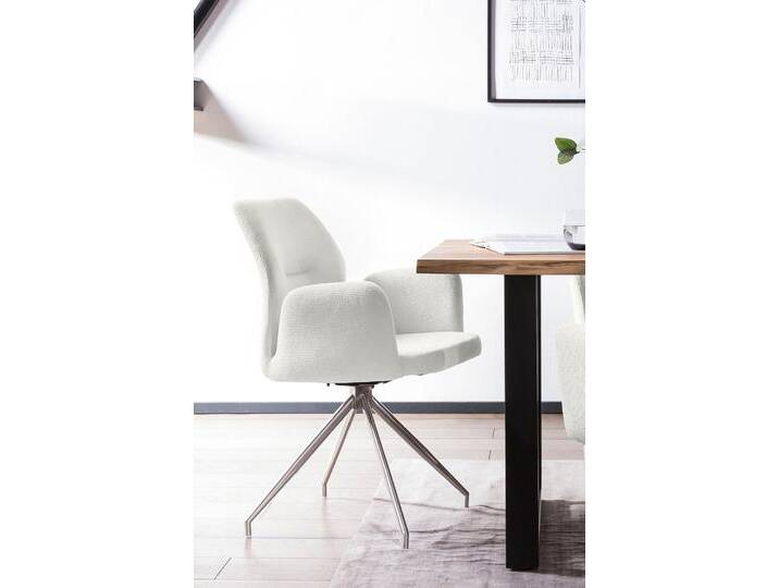 Esszimmerstuhl SALESFEVER Taormina Armlehnstuhl mit silbernem Edelstahlgestell , creme silber, silber, B:60cm H:89cm T:62cm, Metall, Polyester, Stühle, Esszimmersessel, 180 Drehfunktion, Gestell aus rostfreiem Edelstahl Esszimmerstuhl SALESFEVER Taormina Armlehnstuhl mit silbernem Edelstahlgestell , creme silber, silber, B:60cm H:89cm T:62cm, Metall, Polyester, Stühle, Esszimmersessel, 180 Drehfunktion, Gestell aus rostfreiem Edelstahl von BAUR