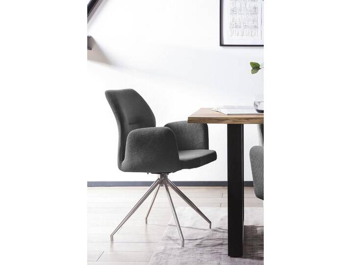 Esszimmerstuhl SALESFEVER Taormina Armlehnstuhl mit silbernem Edelstahlgestell , dunkelgrau silber, silber, B:60cm H:89cm T:62cm, Metall, Polyester, Stühle, Esszimmersessel, 180 Drehfunktion, Gestell aus rostfreiem Edelstahl Esszimmerstuhl SALESFEVER Taormina Armlehnstuhl mit silbernem Edelstahlgestell , dunkelgrau silber, silber, B:60cm H:89cm T:62cm, Metall, Polyester, Stühle, Esszimmersessel, 180 Drehfunktion, Gestell aus rostfreiem Edelstahl von BAUR