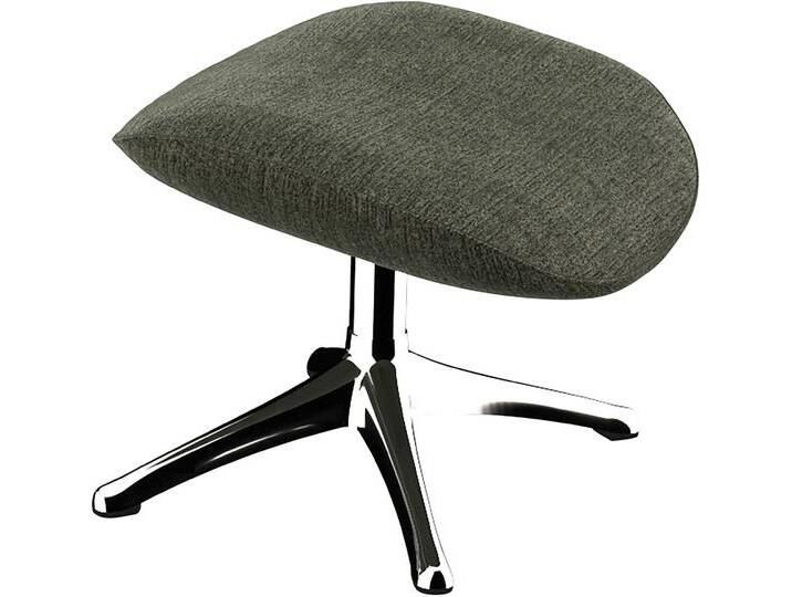Fußhocker FLEXLUX Marinella, Fußstütze, für Beinauflage zur besseren Entspannung , turtle, aluminiumfarben, Hocker, B/H/T: 59cm x 41cm x 46cm, Chenille BURANO, 100% Polyester, Metallfußgestell Aluminium, Fußhocker für Drehsessel, B:59cm H:41cm T:46cm von BAUR