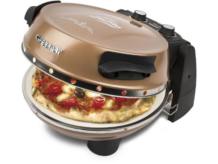 G3FERRARI Pizzaofen G1003208 Napoletana kupfer mit 2. Stein im Deckel , rosa (braun), B:34cm H:21cm T:37cm, Pizzaöfen, Pizzaschaufel+Rezeptheft von BAUR