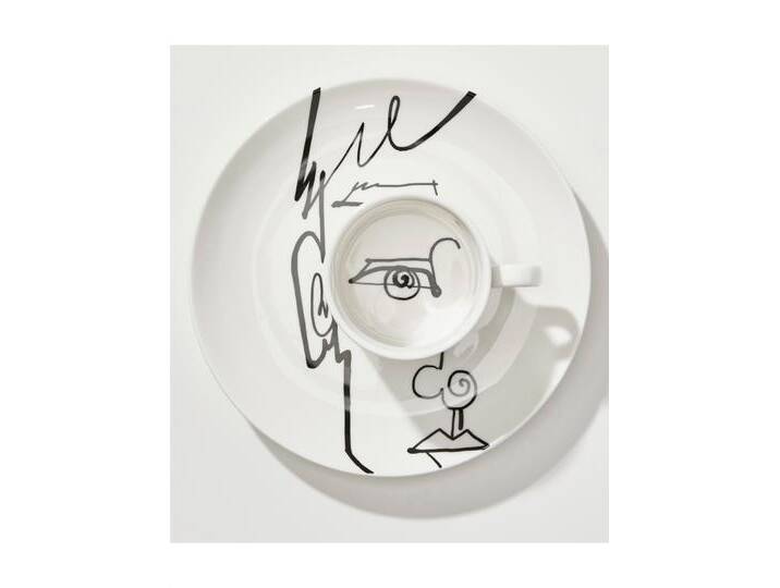 Geschirr-Set, schwarz-weiß (weiß, schwarz), Porzellan, Geschirr-Sets, Geschirr-Set von BAUR