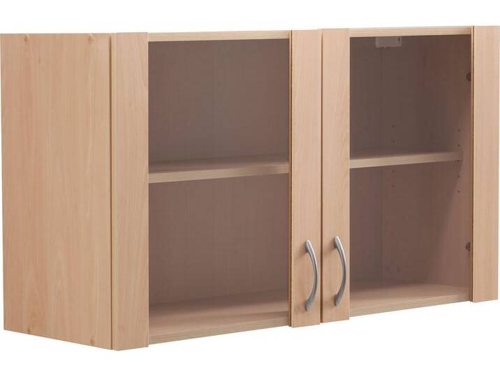 Glashängeschrank WIHO KÜCHEN Kiel , braun (buche dekor), B:100cm H:56,5cm T:35cm, Schränke, Front mit Glaseinsatz von BAUR