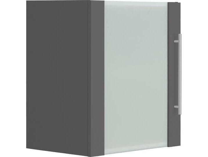 Glashängeschrank WIHO KÜCHEN Unna , grau (front und korpus: anthrazit), B:50cm H:56,5cm T:35cm, Schränke, Küchenhängeschrank, Front mit Glaseinsatz von BAUR