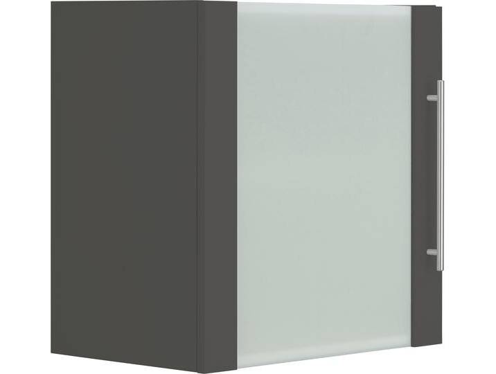 Glashängeschrank WIHO KÜCHEN Unna , grau (front und korpus: anthrazit), B:60cm H:56,5cm T:35cm, Schränke, Front mit Glaseinsatz von BAUR
