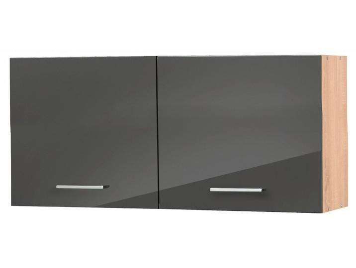 Hängeschrank KOCHSTATION KS-Monaco, Breite 100 cm , grau (dunkelgrau, eiche), B:100cm H:57cm T:34cm, MDF, Holzwerkstoff, Schränke von BAUR