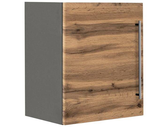 Hängeschrank KOCHSTATION KS-Samos , braun (wotaneichefarben, grafit), B:50cm H:57cm T:34cm, Schränke, 50 cm breit von BAUR