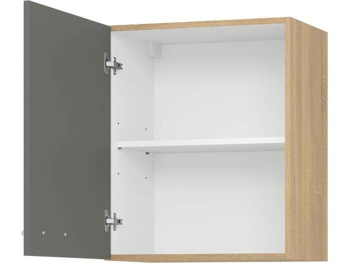 Hängeschrank KOCHSTATION  KS-Scafa , wahlweise Türschlag rechts oder links , grau (anthrazit, bergeiche), B:60cm H:60cm T:35cm, Schränke, in meheren Breiten, Höhe 60 cm, wahlweise Türschlag rechts oder links von BAUR