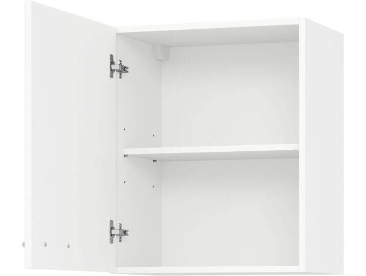 Hängeschrank KOCHSTATION  KS-Scafa , wahlweise Türschlag rechts oder links , weiß (weiß hg, stahl dunkel), B:50cm H:60cm T:35cm, Schränke, in meheren Breiten, Höhe 60 cm, wahlweise Türschlag rechts oder links von BAUR