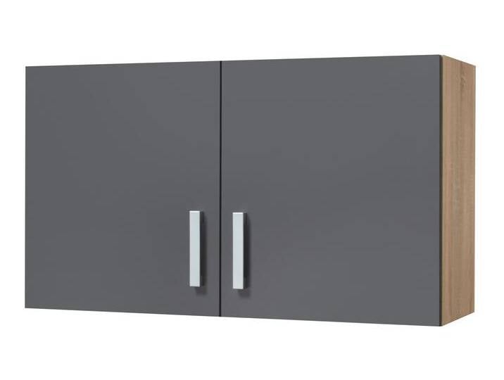 Hängeschrank KOCHSTATION KS-Toronto, Breite 100 cm , grau (anthrazit, eiche), B:100cm H:57cm T:34cm, Spanplatte, Schränke von BAUR