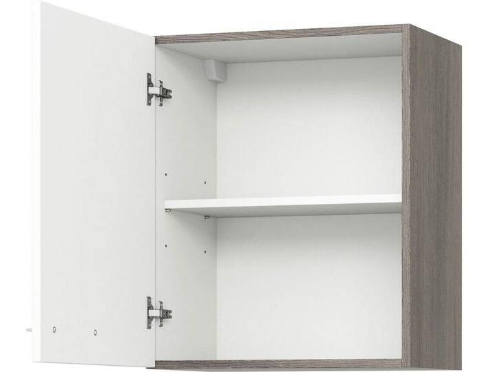 Hängeschrank KOCHSTATION KS-Trea O50-60 , weiß (weiß, eichefarben grau), B:50cm H:60cm T:35cm, Schränke, inklusive Einlegeboden, Breite 50 cm, Höhe 60 cm von BAUR