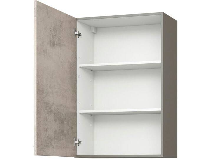 Hängeschrank KOCHSTATION KS-Trea O50-90 , grau (betonfarben hell, anthrazit), B:50cm H:90cm T:35cm, Schränke, inklusive zwei Einlegeböden, Breite 50 cm, Höhe 90 cm von BAUR