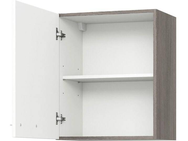 Hängeschrank KOCHSTATION KS-Trea O60-60 , weiß (weiß, eichefarben grau), B:60cm H:60cm T:35cm, Schränke, inklusive Einlegeboden, Breite 60 cm, Höhe 60 cm von BAUR