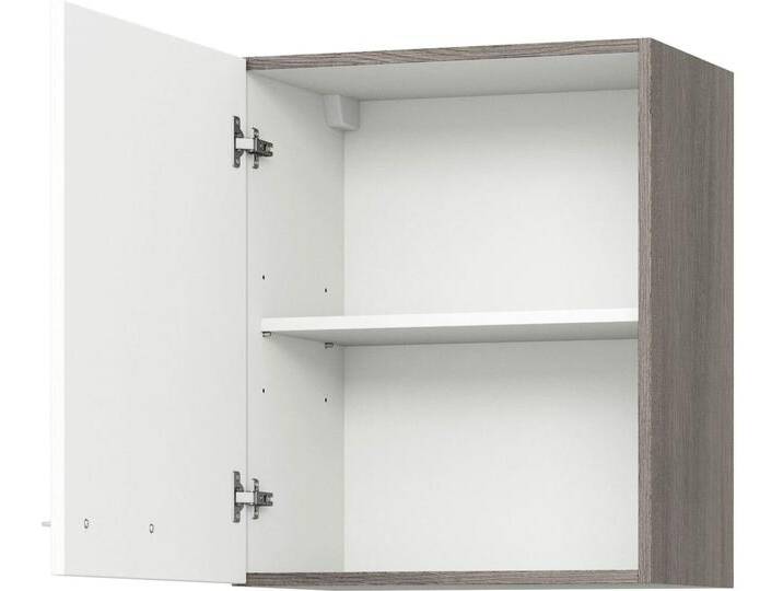 Hängeschrank KOCHSTATION KS-Trea O60-60 , weiß (weiß, eichefarben grau), B:60cm H:60cm T:35cm, Schränke, inklusive Einlegeboden, Breite 60 cm, Höhe 60 cm von BAUR