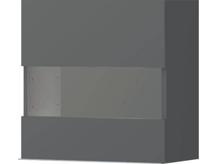 Hängevitrine PLACES OF STYLE Onyx , grau (anthrazit hochglanz), B:55,4cm H:55,7cm T:27cm, Spanplatte, Schränke, mit Soft-Close-Funktion, wahlweise mit oder ohne Glaseinsatz von BAUR